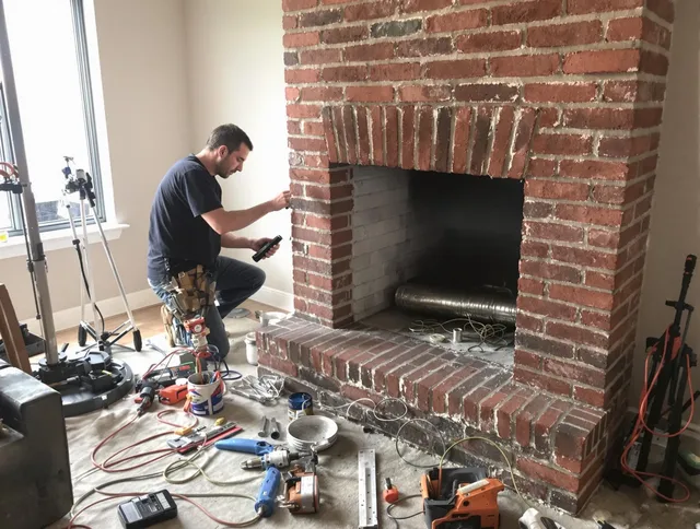 Melbourne Chimney Sweep specialist finalizing chimney liner service in Melbourne, FL