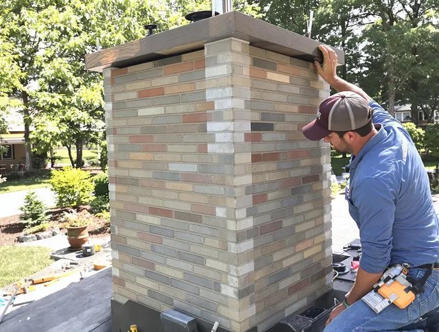 Melbourne Chimney Sweep completing a modern chimney remodel in Melbourne, FL
