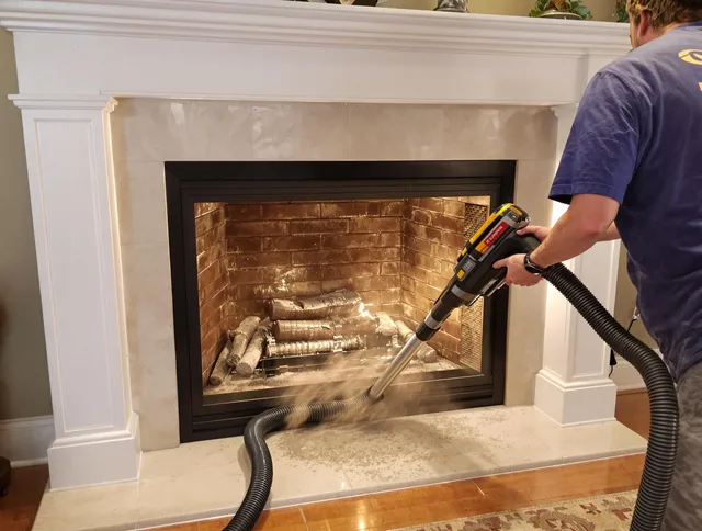 Fireplace cleaning performed by Melbourne Chimney Sweep in Melbourne, FL