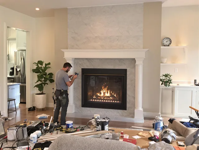 Newly installed fireplace by Melbourne Chimney Sweep in Melbourne, FL
